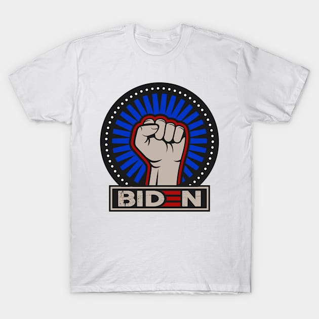 Biden vintage monochrome emblem with arm and clenched fist T-Shirt by Modern Art